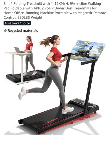 Folding treadmill with - in,