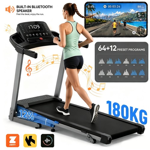 Foldable treadmill with - with, 12%