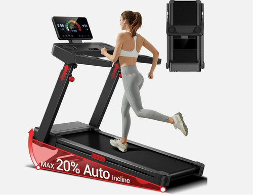 Foldable treadmill with - with, handle